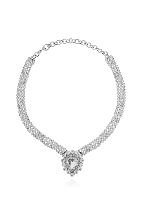 ネックレス・ペンダント Crystal Charms Necklace - Alessandra Rich - Silver - Brass Alessandra Rich Necklace with shimmering crystals | Women's